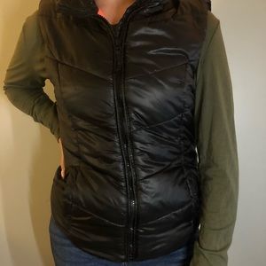 Black Vest with Pink Interior